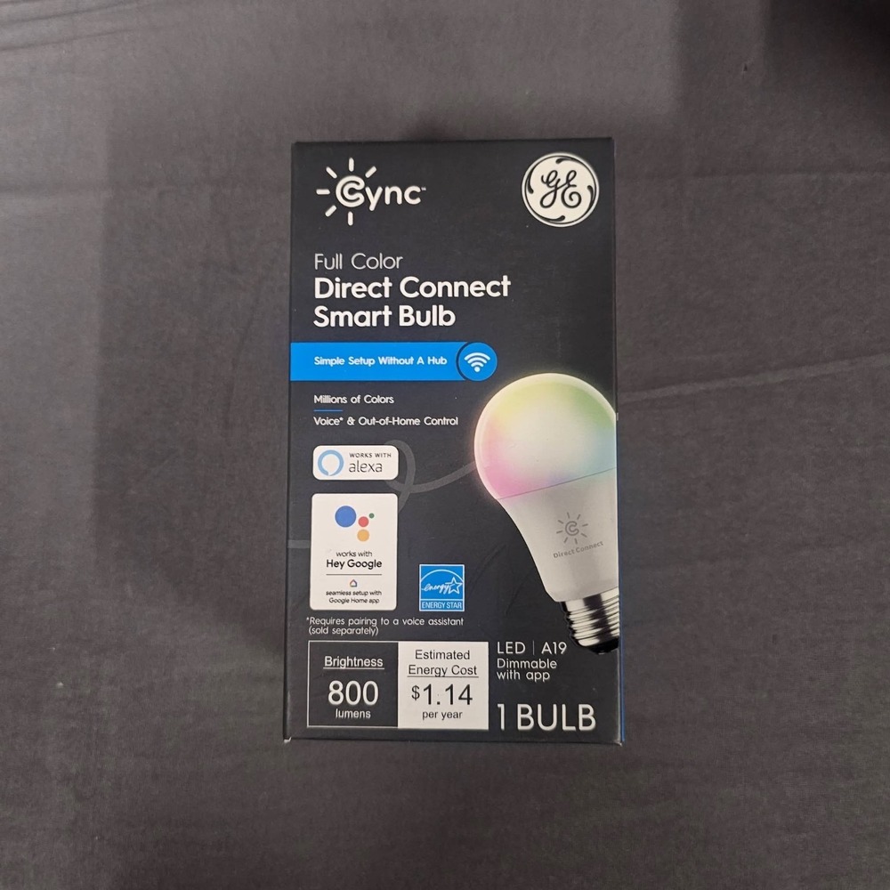 GE Cync Full Color LED Direct Connect Smart Bulb Pairs with Amazon Alexa New A19